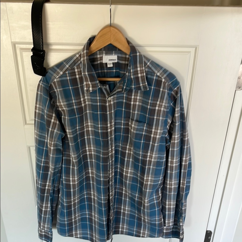 Sonoma Blue and Brown Plaid Shirt